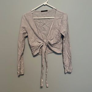 Brandy long sleeve tie top